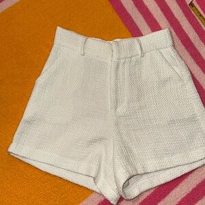 Showpo white twill high waisted tailored shorts